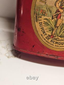 Rare Vintage Native American Indian Rifle FFFG DuPont Advertising Gun Powder Tin