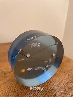 Rare Vintage North Sea Oil Shell Oil Brent System Perspex Paperweight