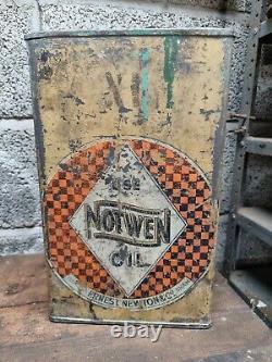 Rare Vintage Notwen Oils WD 1940 Drum Automobilia Garage Barn Original Shed