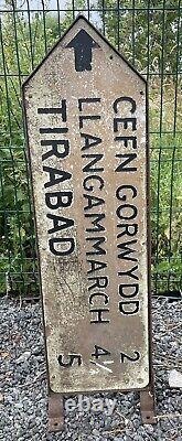 Rare Vintage Obsolte MID Wales. Powys Double Sided Road Sign