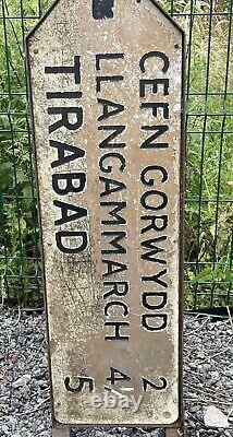 Rare Vintage Obsolte MID Wales. Powys Double Sided Road Sign