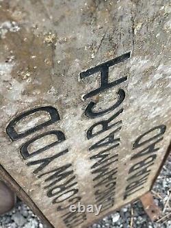 Rare Vintage Obsolte MID Wales. Powys Double Sided Road Sign