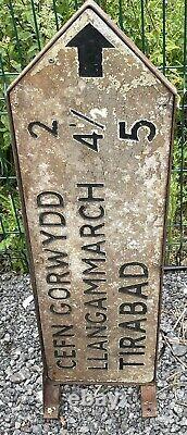 Rare Vintage Obsolte MID Wales. Powys Double Sided Road Sign