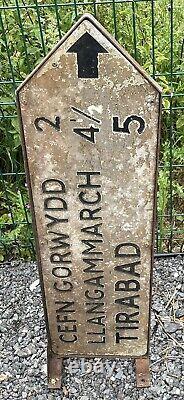 Rare Vintage Obsolte MID Wales. Powys Double Sided Road Sign