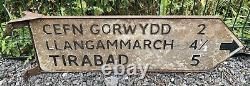 Rare Vintage Obsolte MID Wales. Powys Double Sided Road Sign