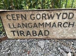 Rare Vintage Obsolte MID Wales. Powys Double Sided Road Sign