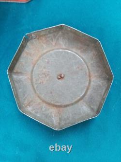 Rare Vintage Octagonal Tin With Spinner Game And Racing Cars 1930's