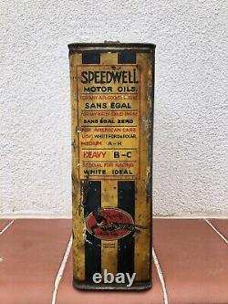 Rare Vintage Old Original 1930s Speedwell Motor Oil Can 5L