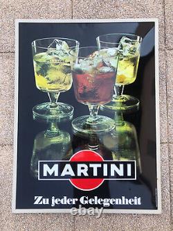 Rare Vintage Old Original 50s Martini Metal Sign Not Enamel + FREE Genuine Tray