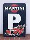 Rare Vintage Old Original 50s Martini Parking Hard Board Sign Large Not Enamel
