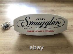 Rare Vintage Old Original 50s Old Smuggler Scotch Whiskey Light Sign Not Enamel