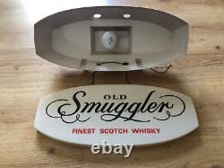 Rare Vintage Old Original 50s Old Smuggler Scotch Whiskey Light Sign Not Enamel
