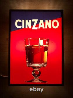 Rare Vintage Old Original 60s Cinzano Light Sign Not Enamel