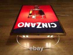 Rare Vintage Old Original 60s Cinzano Light Sign Not Enamel