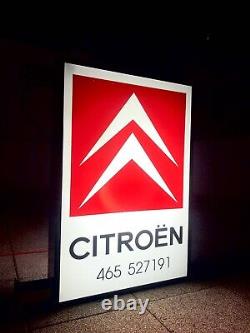 Rare Vintage Old Original CITROEN Cars Garage Advertising Light Sign Not Enamel