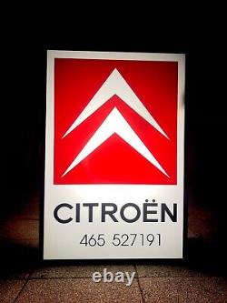 Rare Vintage Old Original CITROEN Cars Garage Advertising Light Sign Not Enamel