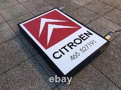 Rare Vintage Old Original CITROEN Cars Garage Advertising Light Sign Not Enamel