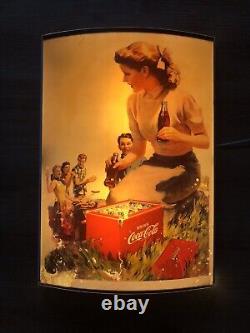 Rare Vintage Old Original Coca Cola Advertising Bar Light Sign Not Enamel