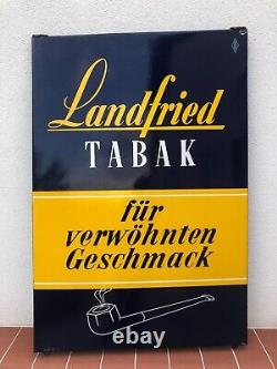 Rare Vintage Old Original Landfried Tabak Tobacco Cigarettes Enamel Sign LARGE