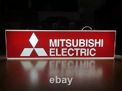 Rare Vintage Old Original Mitsubishi Electric Double Sided Light Sign Not Enamel