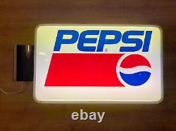 Rare Vintage Old Original PEPSI Cola Light Sign Not Enamel BIG