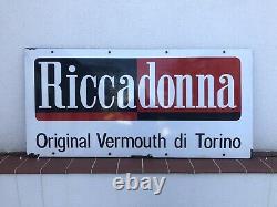 Rare Vintage Old Original Riccadonna Campari Martini Cinzano Enamel Sign Large