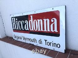 Rare Vintage Old Original Riccadonna Campari Martini Cinzano Enamel Sign Large
