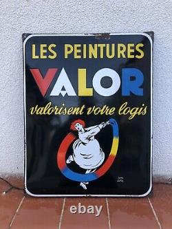 Rare Vintage Old Original VALOR Enamel Sign Plaque Emaillee