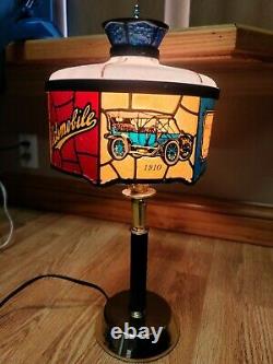 Rare Vintage Oldsmobile Dealer Desk Lamp Tiffany Style Plastic Light 1970s