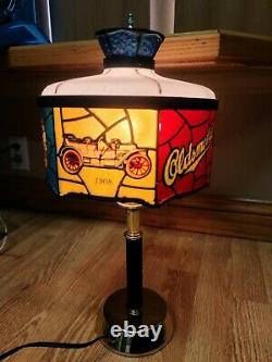 Rare Vintage Oldsmobile Dealer Desk Lamp Tiffany Style Plastic Light 1970s