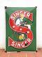 Rare Vintage Original 1930s Singer Sewing Machines Advertising Enamel Sign