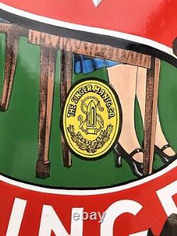 Rare Vintage Original 1930s Singer Sewing Machines Advertising Enamel Sign