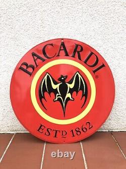 Rare Vintage Original Bacardi Rum Bar Pub Advertising Tin Sign No Enamel