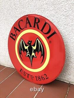 Rare Vintage Original Bacardi Rum Bar Pub Advertising Tin Sign No Enamel