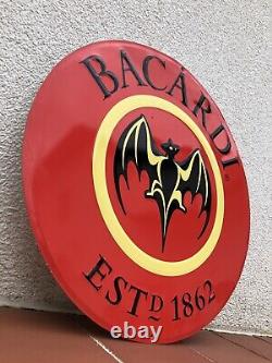 Rare Vintage Original Bacardi Rum Bar Pub Advertising Tin Sign No Enamel