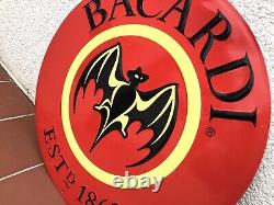 Rare Vintage Original Bacardi Rum Bar Pub Advertising Tin Sign No Enamel
