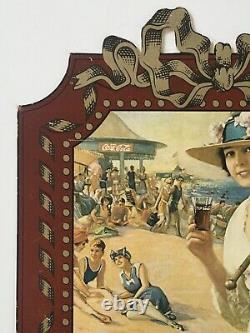 Rare Vintage Original Coca Cola BEACH GIRLS 1918 Cardboard 28 Advertising Sign