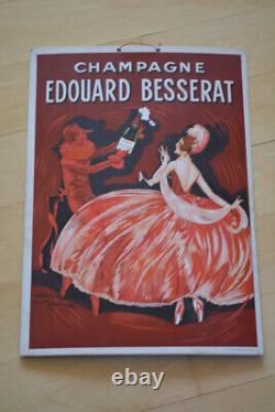 Rare Vintage Original Edouard Besserat Art Deco Champagne Advertisment 1920s Old