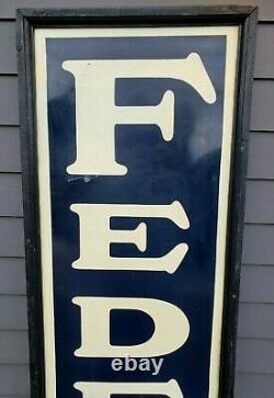 Rare Vintage Original FEDERAL TIRES Sign with Wood Frame