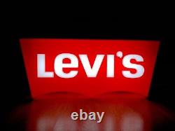 Rare Vintage Original Levi's Shop Advertising Light Sign Not Enamel