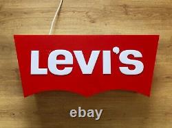 Rare Vintage Original Levi's Shop Advertising Light Sign Not Enamel