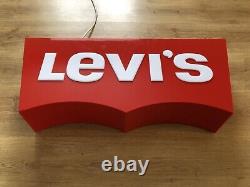 Rare Vintage Original Levi's Shop Advertising Light Sign Not Enamel