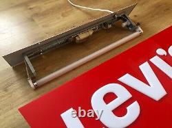 Rare Vintage Original Levi's Shop Advertising Light Sign Not Enamel