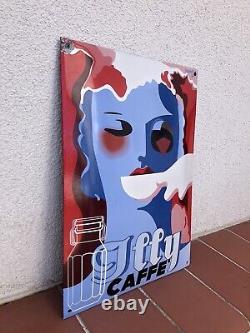 Rare Vintage Original Limited Edition ILLY Coffee Cafe Shop Enamel Sign
