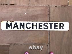 Rare Vintage Original MANCHESTER Enamel Sign