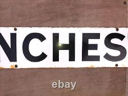 Rare Vintage Original MANCHESTER Enamel Sign