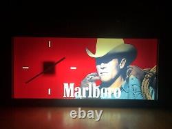 Rare Vintage Original Marlboro Cigarettes Advertising Light Sign Clock No Enamel