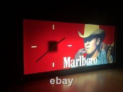 Rare Vintage Original Marlboro Cigarettes Advertising Light Sign Clock No Enamel
