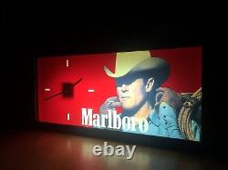Rare Vintage Original Marlboro Cigarettes Advertising Light Sign Clock No Enamel