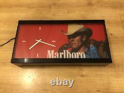 Rare Vintage Original Marlboro Cigarettes Advertising Light Sign Clock No Enamel
